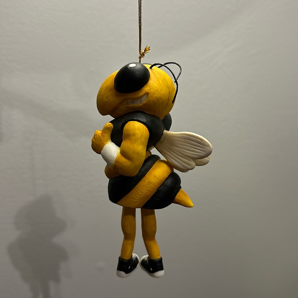Georgia Tech mascot porcelain ornament and Football ribbon